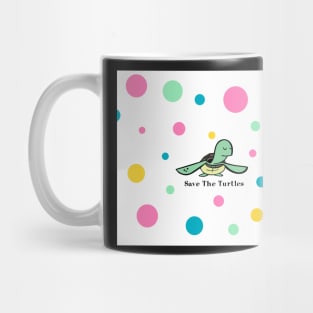 Save The Turtles Polka Dots Pastel Cute Sea Life Turtle Animal Mug